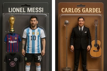 Los muñequitos coleccionables de Lionel Messi y Carlos Gardel imaginados por ChatGPT
