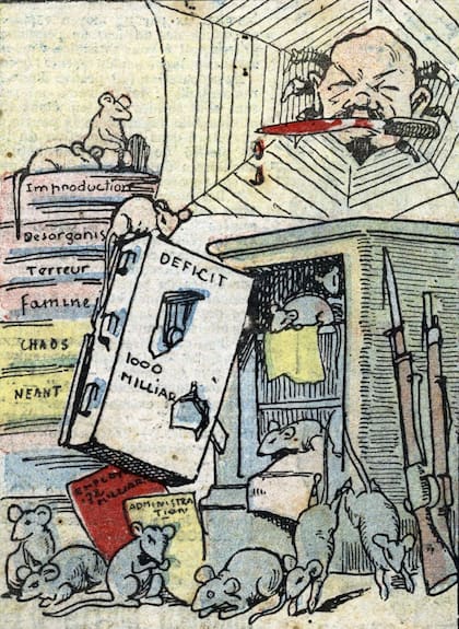 Los nazis retrataron a Lenin como un enfermo y un criminal y aseguraban que su cerebro se asemejaban a "un queso suizo", porque estaba lleno de orificios.