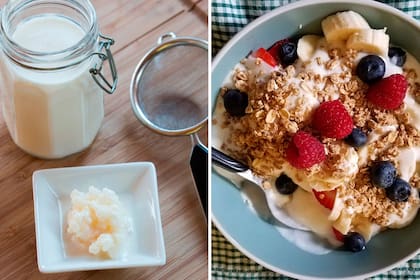 Los nódulos también se puede combinar con leche y frutas.