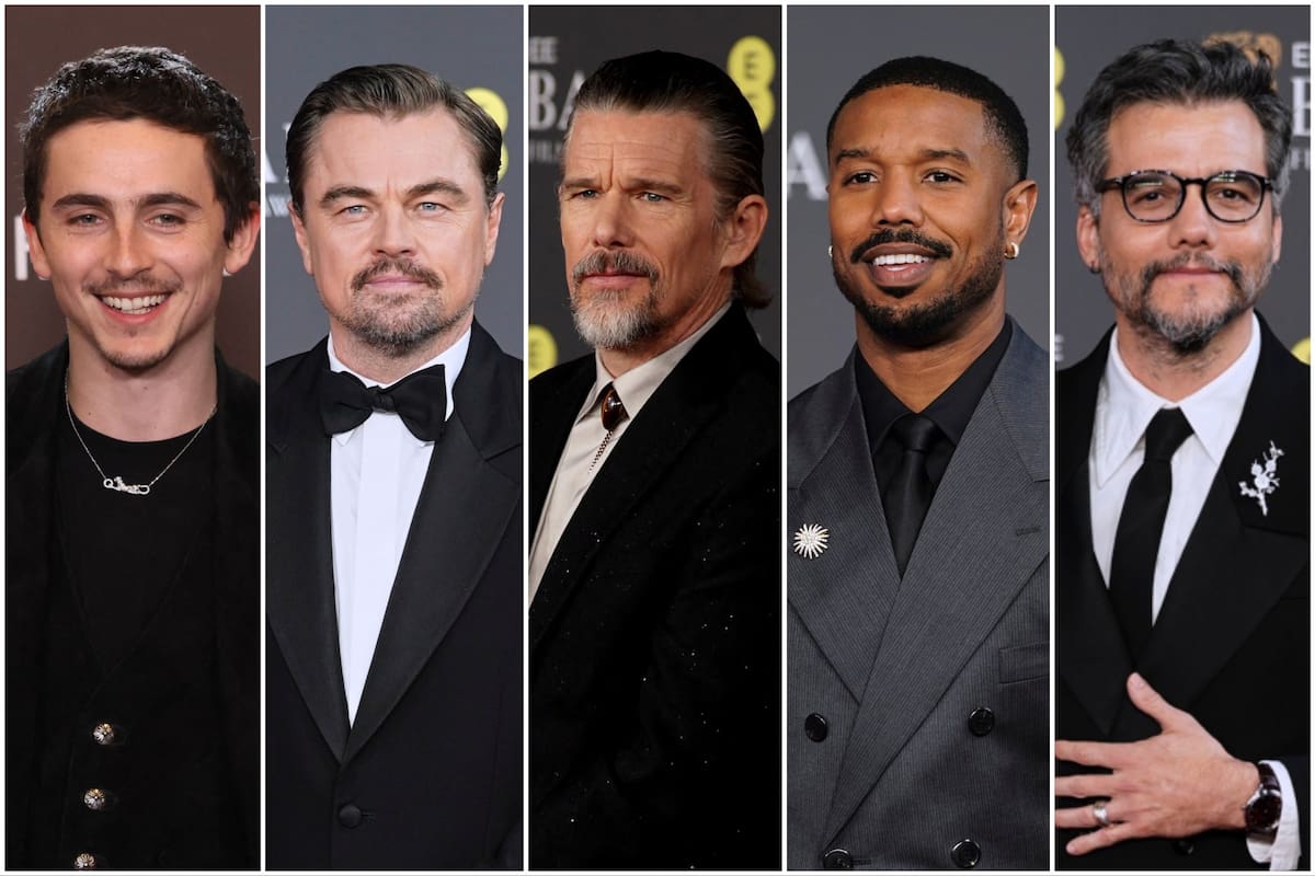 Los nominados a Mejor actor principal: Timothée Chalamet, Leonardo DiCaprio, Ethan Hawke, Michael B. Jordan y Wagner Moura