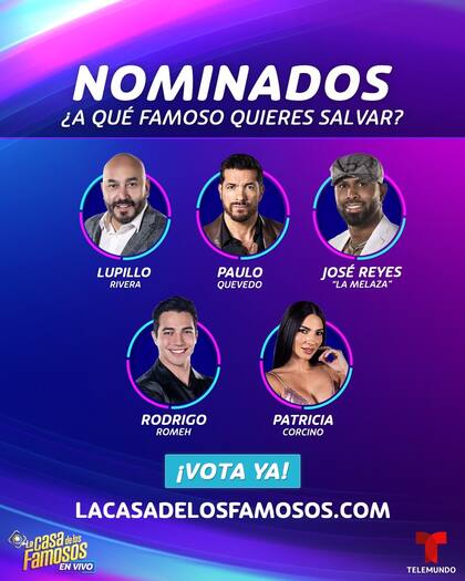 Los nominados de la decimoquinta semana en La Casa de los Famosos