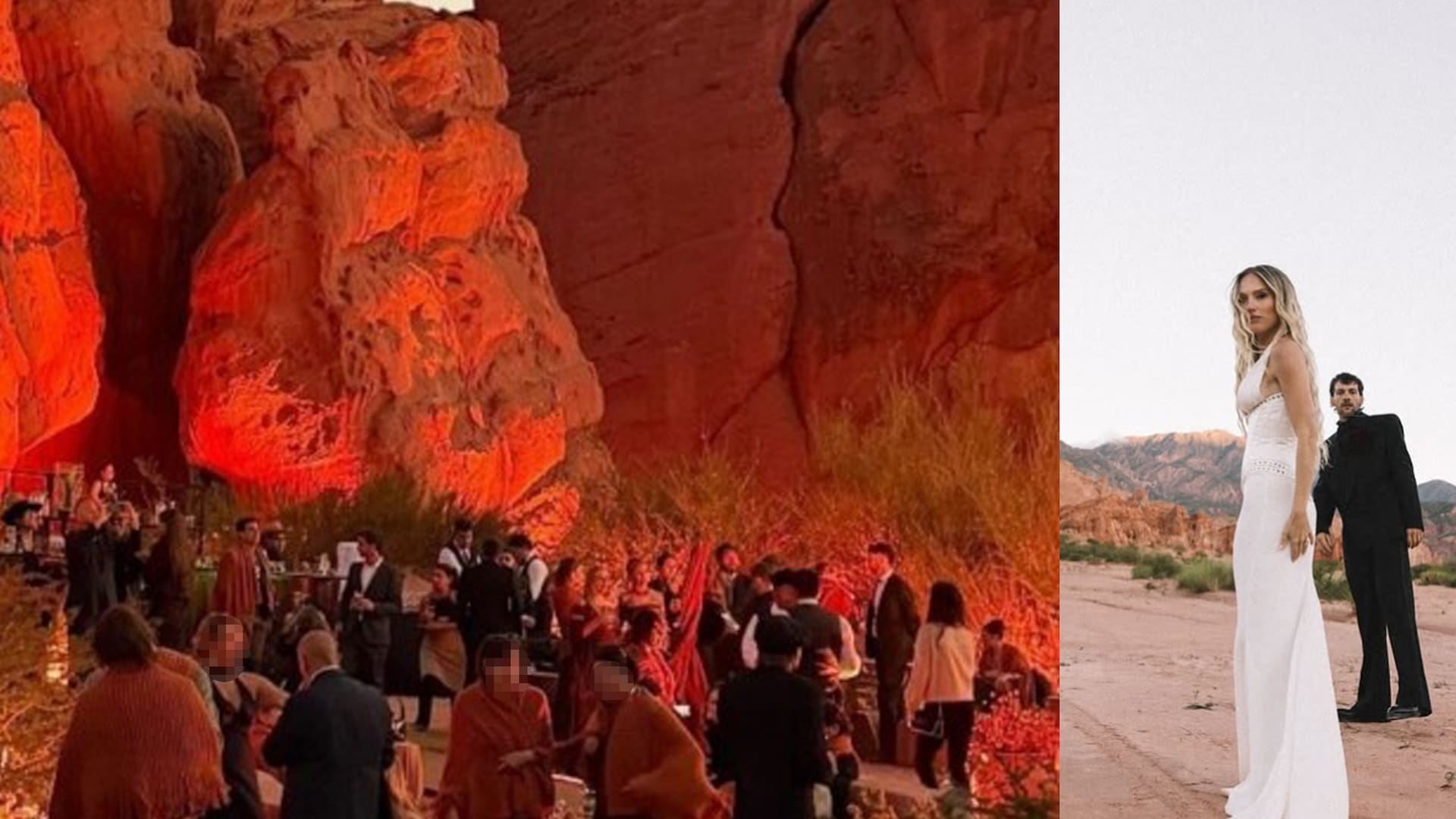 Los novios y la polémica fiesta de casamiento en Cafayate