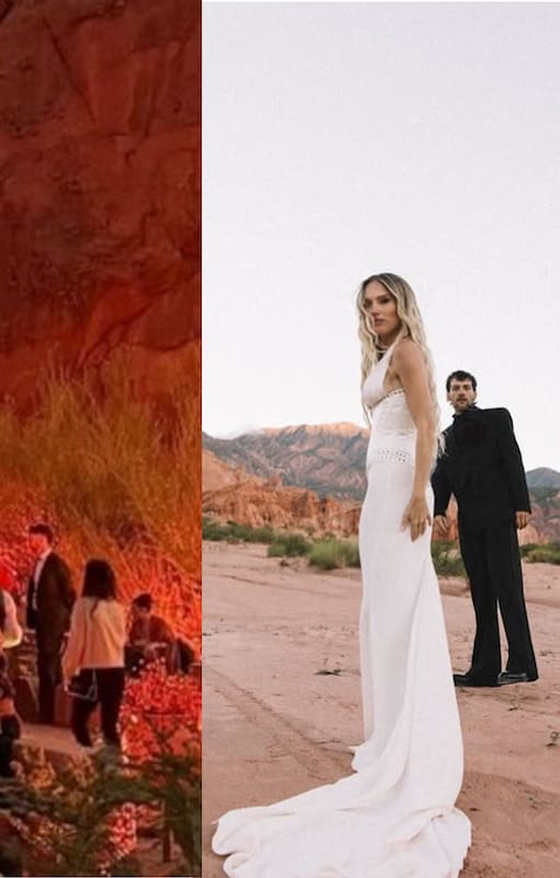 Los novios y la polémica fiesta de casamiento en Cafayate