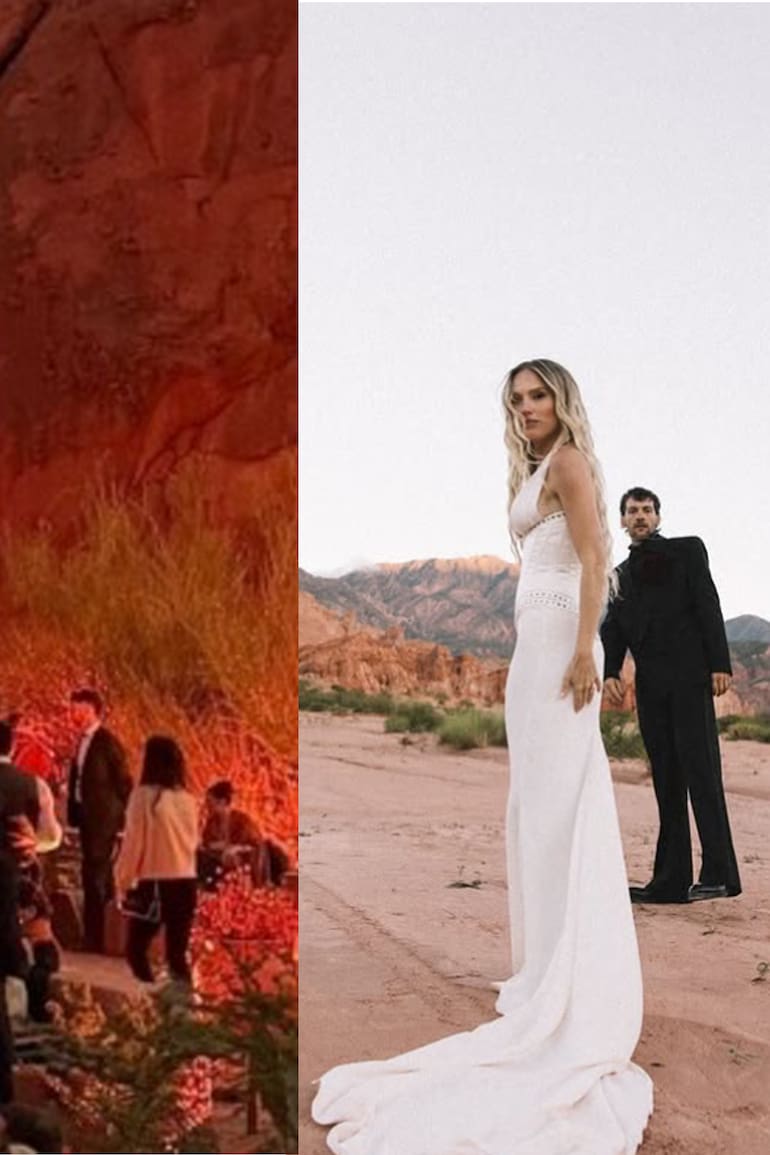 Los novios y la polémica fiesta de casamiento en Cafayate