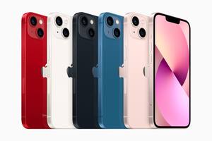 Los nuevos colores del iPhone 13 que Apple presentó hoy; también mostró un modelo mini, dos Pro, dos tabletas y un reloj