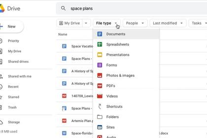 Los nuevos filtros de búsqueda en Google Drive