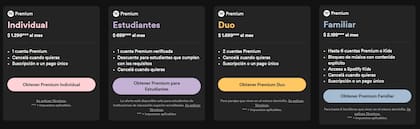 Los nuevos precios de Spotify en febrero de 2024, antes del 59% de impuestos y retenciones