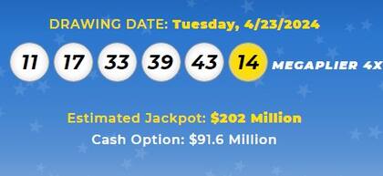 Los números ganadores de Mega Millions del martes 23 de abril de 2024