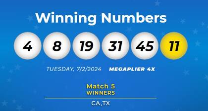Los números ganadores de Mega Millions del martes 2 de julio de 2024