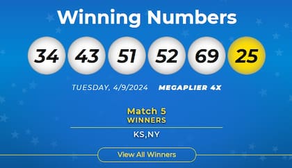 Los números ganadores de Mega Millions del martes 9 de abril de 2024