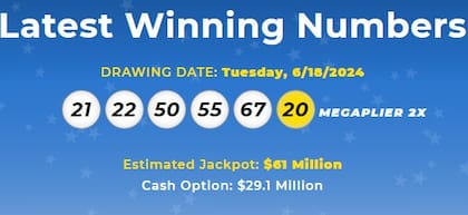 Los números ganadores de Mega Millions del martes 18 de junio de 2024