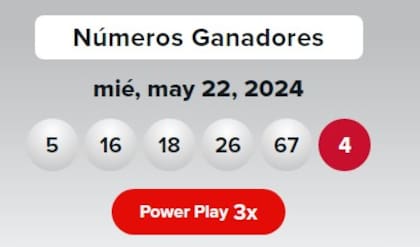 Los números ganadores de Powerball del miércoles 22 de mayo de 2024
