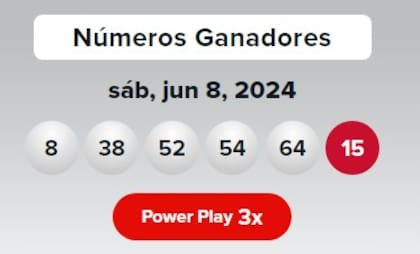 Los números ganadores de Powerball del sábado 8 de junio