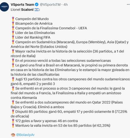 Los números y logros de Lionel Scaloni con la selección