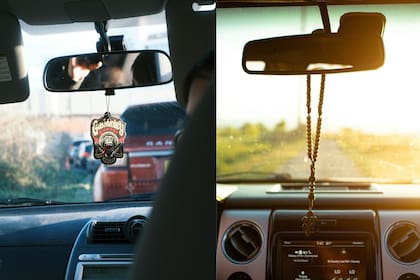 Los objetos colgados en el espejo retrovisor pueden ser causa de detención y multas en Tucson (Unsplash)