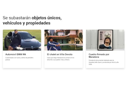 Los objetos de Maradona que se subastan (web de Adrián Mercado)