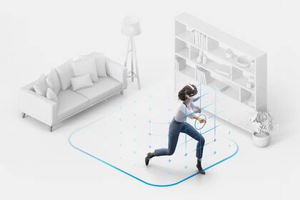 Los Oculus Quest 2 permiten definir una zona segura de movimiento, y avisarán cuando nos salgamos de ella; otros modelos requerían poner balizas, pero ahora no es necesario