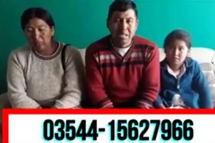 Los padres y una hermana de .la chica desaparecida