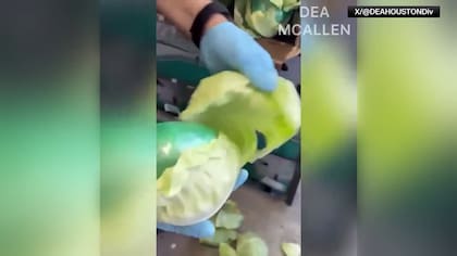 Los paquetes con más de 2000 libras de metanfetamina fueron encontrados ocultos entre un cargamento comercial de productos agrícolas