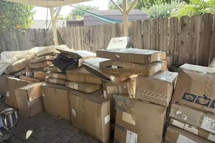 Los paquetes de Amazon no dejaban de acumularse en la entrada de su casa. Foto: ABC30 Action News, YouTube