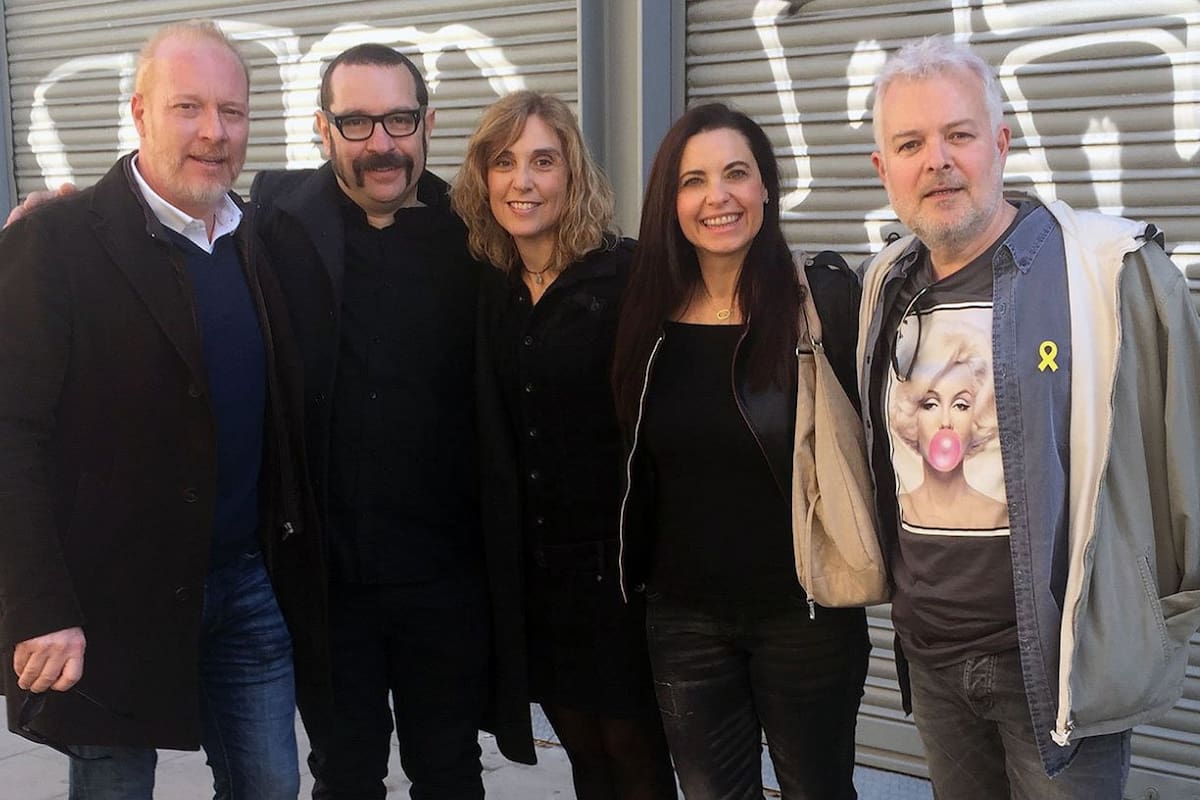 Los Parchís, en Barcelona, en su última reunión, donde anunciaron la realización de un documental sobre el grupo