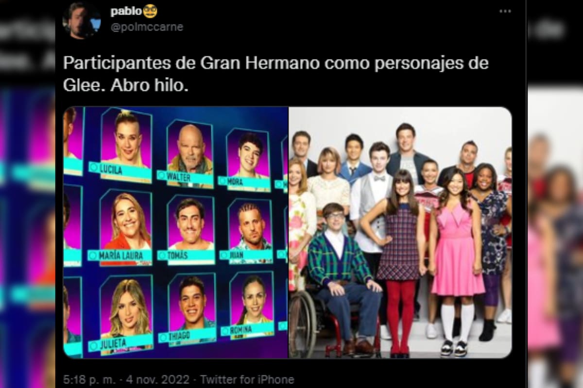 Los participantes de GH 2022 fueron comparados con personajes (Captura Twitter @polmccarne)