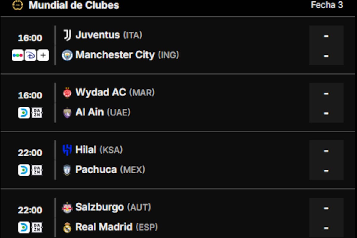 Los partidos de este jueves en el Mundial de Clubes 2025 se pueden seguir minuto a minuto en canchallena.com