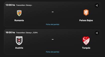 Los partidos de este martes 2 de julio en la Eurocopa 2024