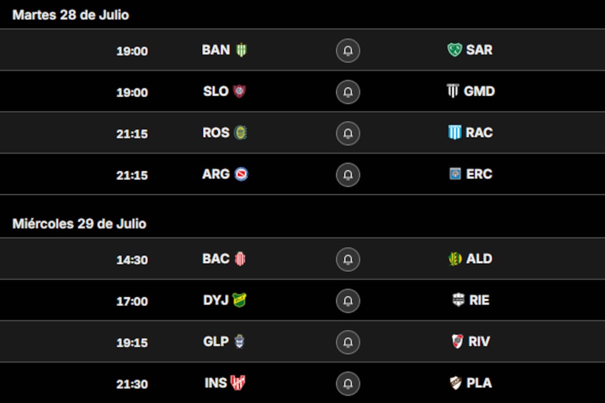 Los partidos de este martes y miércoles en el Torneo Clausura 2026
