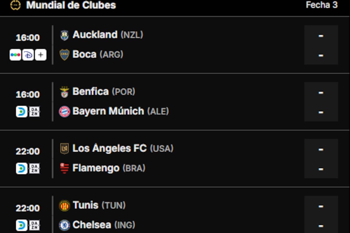 Los partidos que se disputan este martes en el Mundial de Clubes 2025 se pueden seguir en canchallena.com