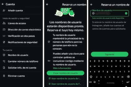Los pasos para reservar un nombre de usuario en WhatsApp