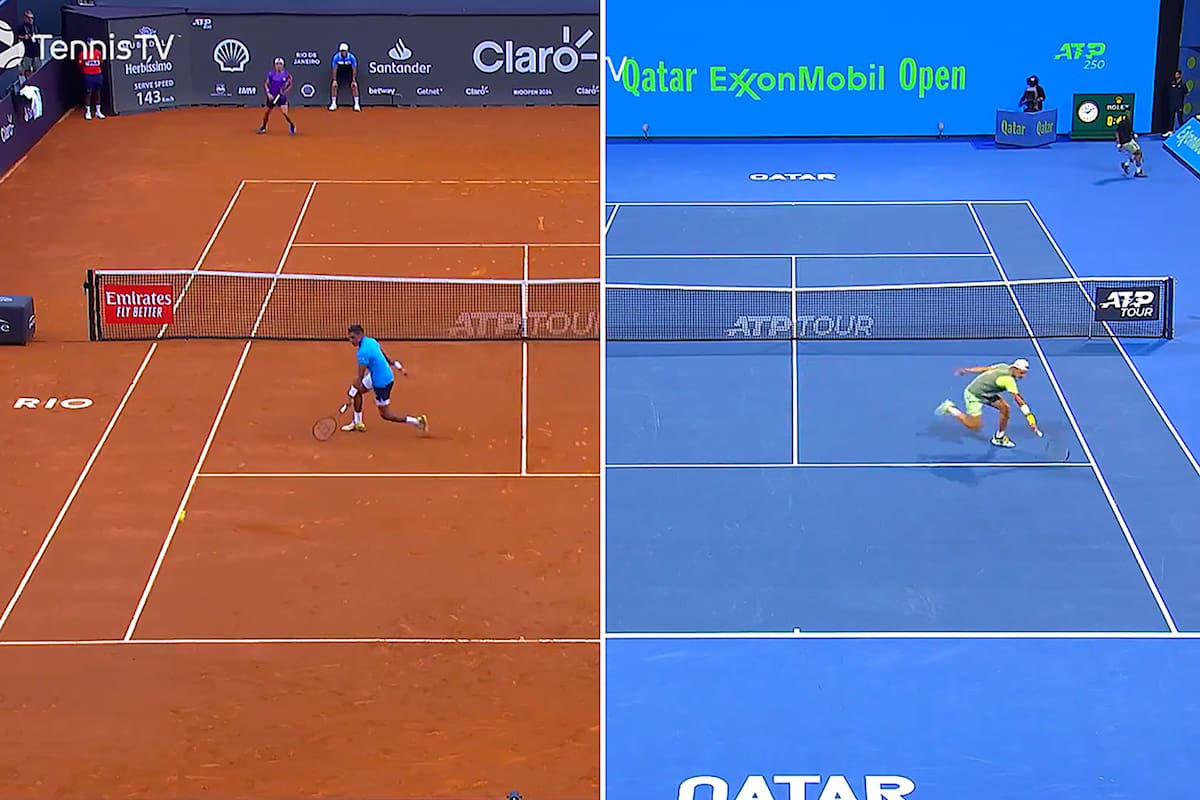 Los passing shots paralelos de Sebastián Báez y Gaël Monfils ante Thiago Monteiro en Río de Janeiro e Jakub Mensik en Qatar; parecidos, pero con un toque extra por parte del francés.