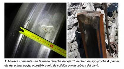 Los peritos detectaron muescas en la banda de rodadura de los coches del tren Iryo
