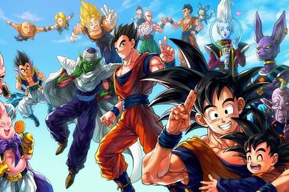Los personajes principales de la saga de Dragon Ball, creados por Akira Toriyama.