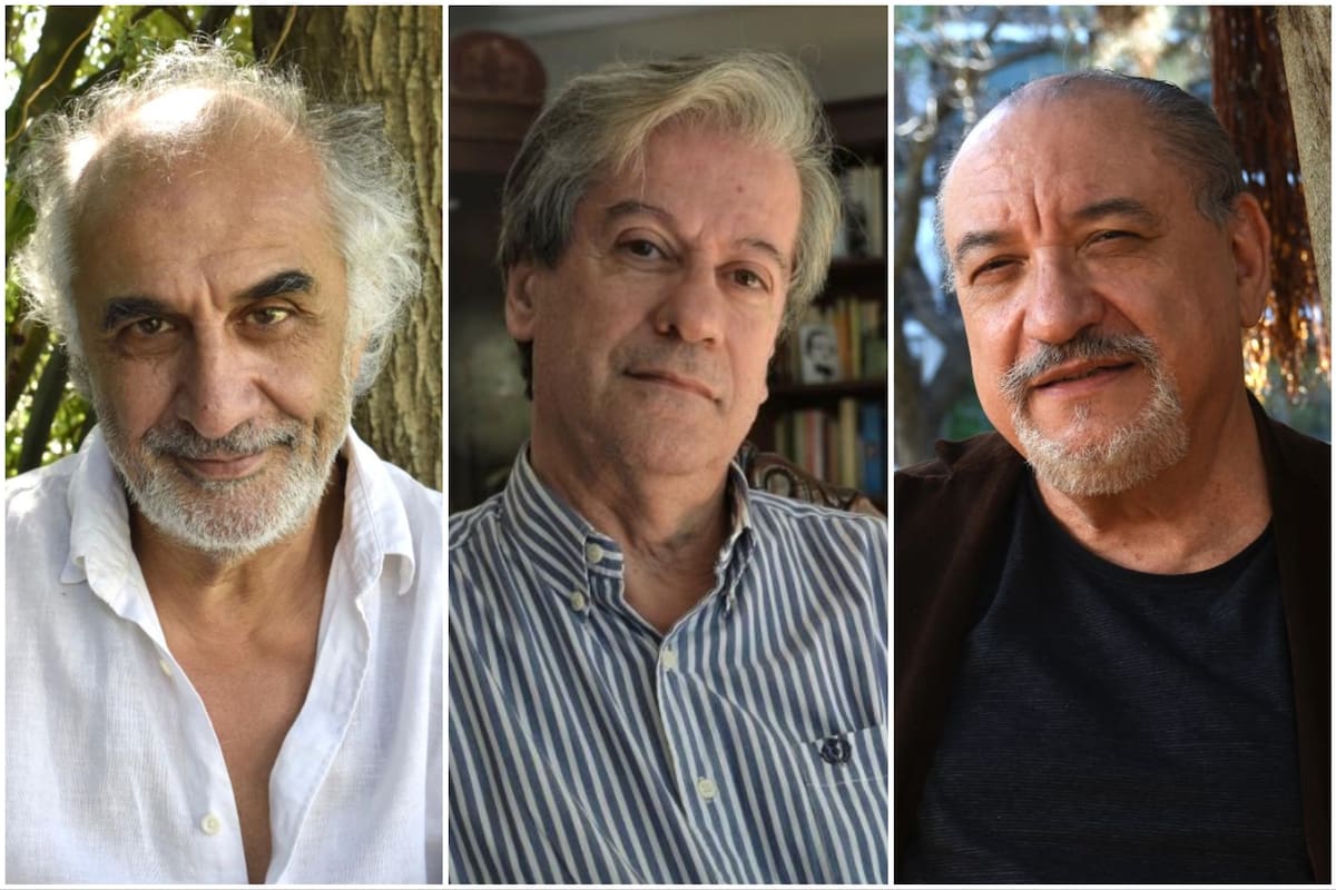 Los poetas Samuel Bossini, Eduardo Álvarez Tuñón y Mario Sampaolesi, directores de "el aura"