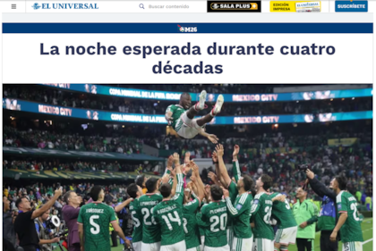 Los portales de México celebraron que la selección llegó al quinto partido en una Copa del Mundo.