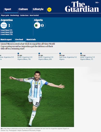 Los portales del mundo luego del triunfo de la Selección Argentina en el primer partido del mundial 2026