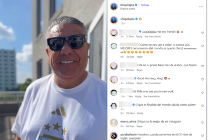 Los posteos de Chiqui Tapia en su cuenta de Instagram