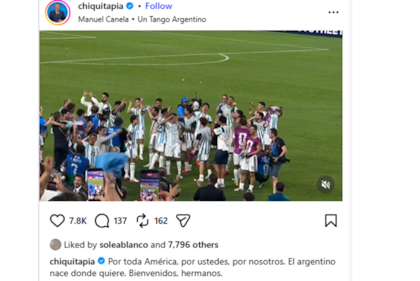 Los posteos de Chiqui Tapia en su cuenta de Instagram