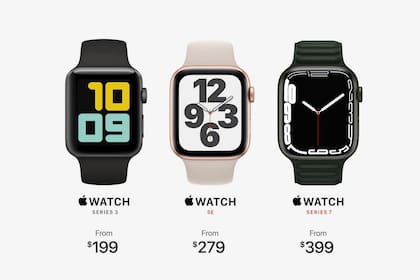 Los precios de la familia Apple Watch, desde la Serie 3 (el más básico) al nuevo Series 7
