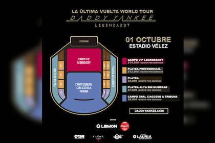 Los precios de las entradas en Argentina rondan desde los $6.000 hasta los $14.500 (Foto Twitter @LauriaProd)