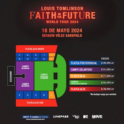 Los precios de las entradas para el show de Louis Tomlinson en Vélez