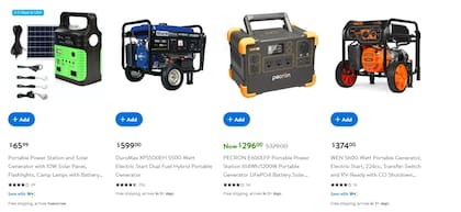 Los precios pueden variar según la potencia del generador eléctrico