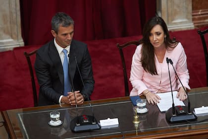 Los presidentes de ambas cámaras, Victoria Villarruel y Martin Menem