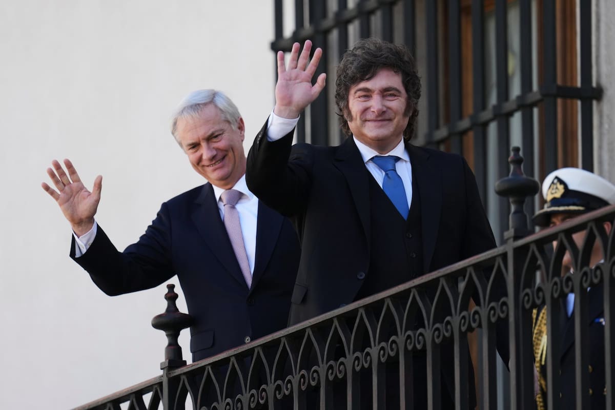 Los presidentes José Antonio Kast y Javier Milei, en la última bilateral en Santiago de Chile
