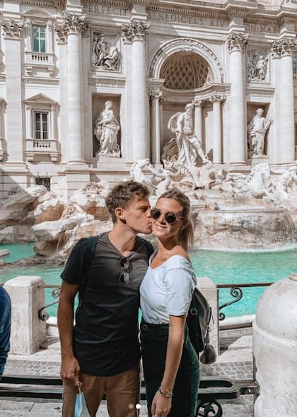 Los primeros viajes de la pareja fueron a Roma, Italia, donde el extenista disputó el ATP de esa ciudad en 2020