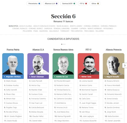 Los principales candidatos a diputados de la Sección 6