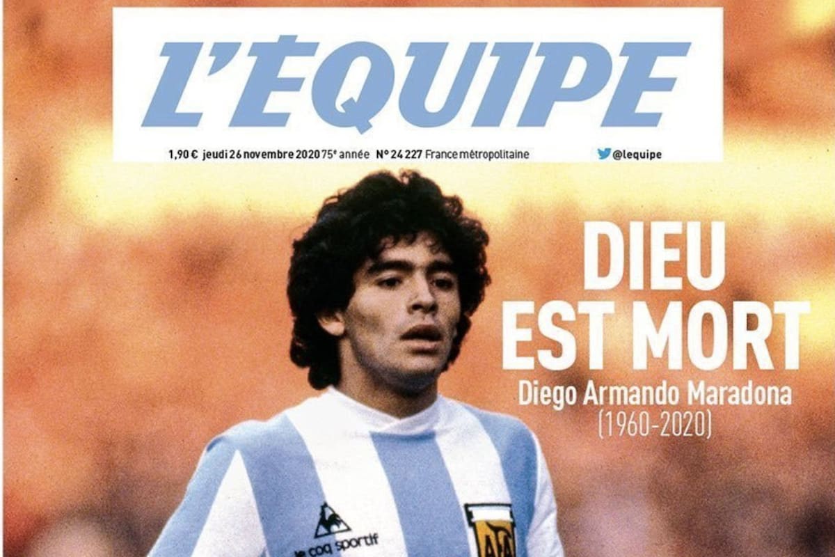 Los principales diarios del mundo dedicaron su portada a la muerte de Maradona