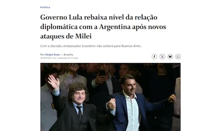 Los principales medios brasileños advirtieron sobre el impacto diplomático de la decisión de Lula de retirar a su embajador de la Argentina