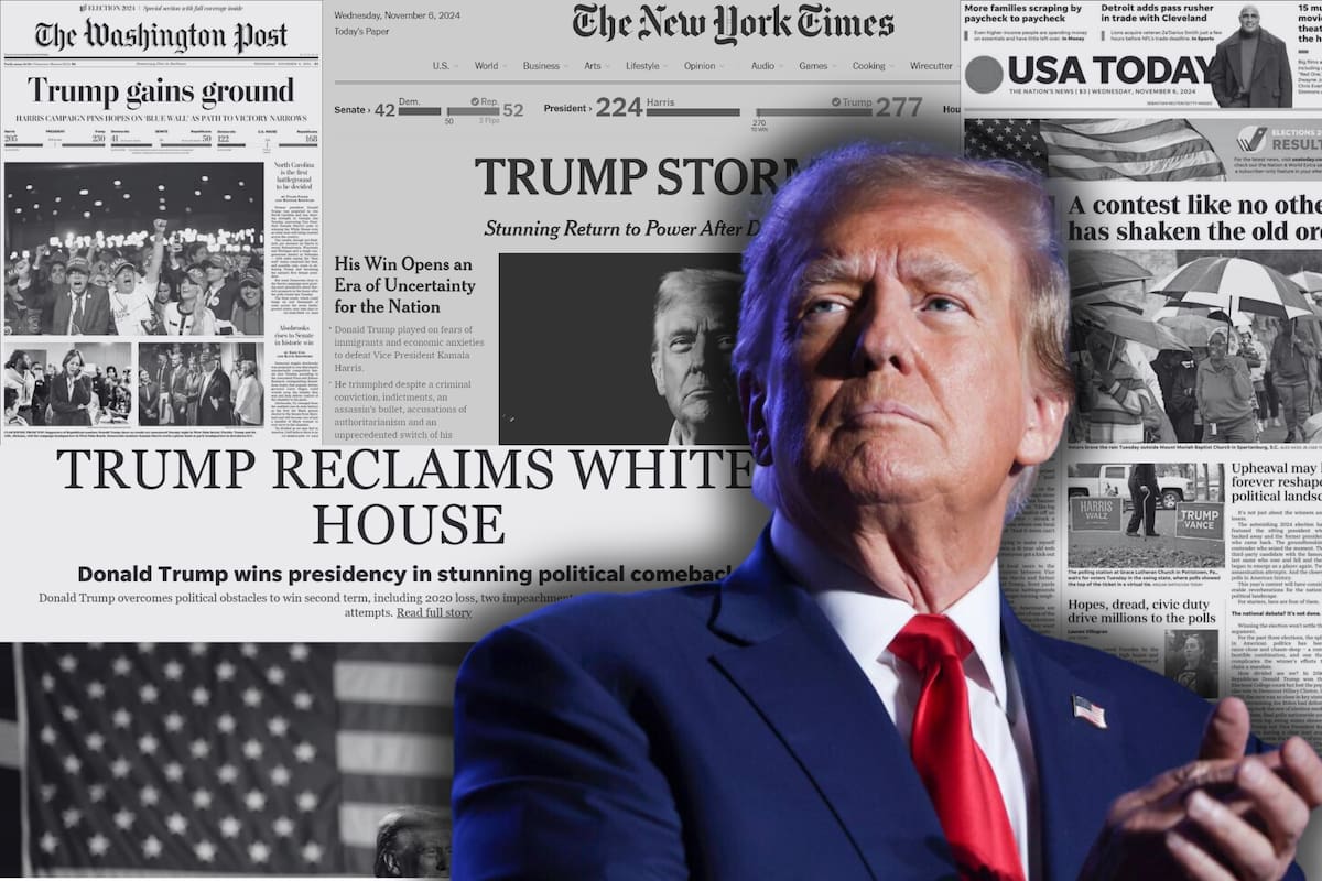 Los principales medios de Estados Unidos se centraron en la victoria de Donald Trump en las elecciones presidenciales